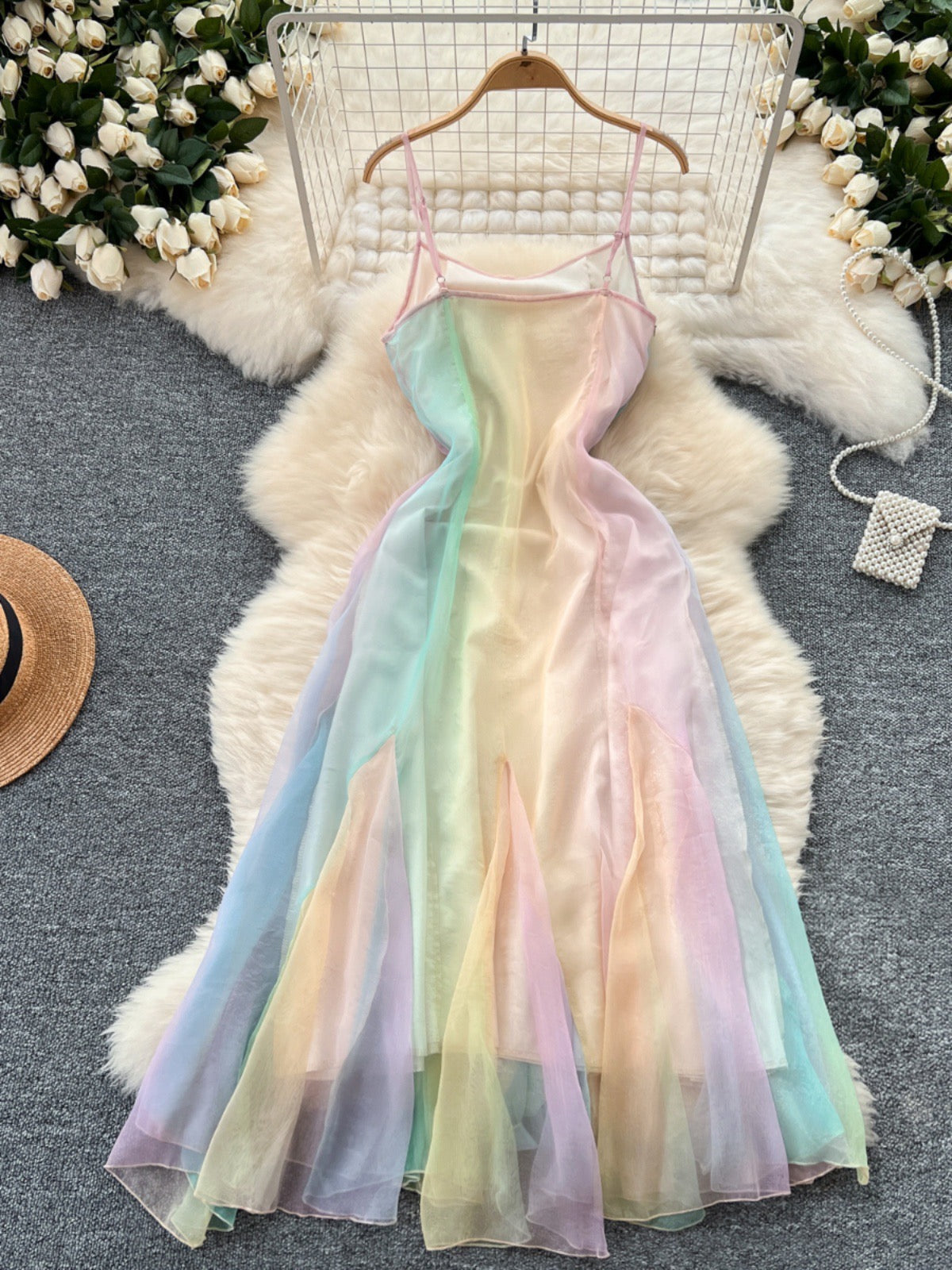 Fantasia Pastel Aesthetic Rainbow Fairy Dress