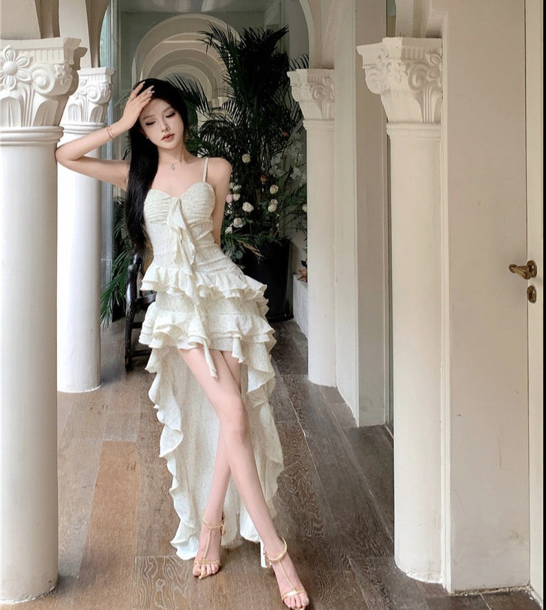 Fairy Song Long Ruffle High-Low Chiffon Mini Dress Fairy Dresses