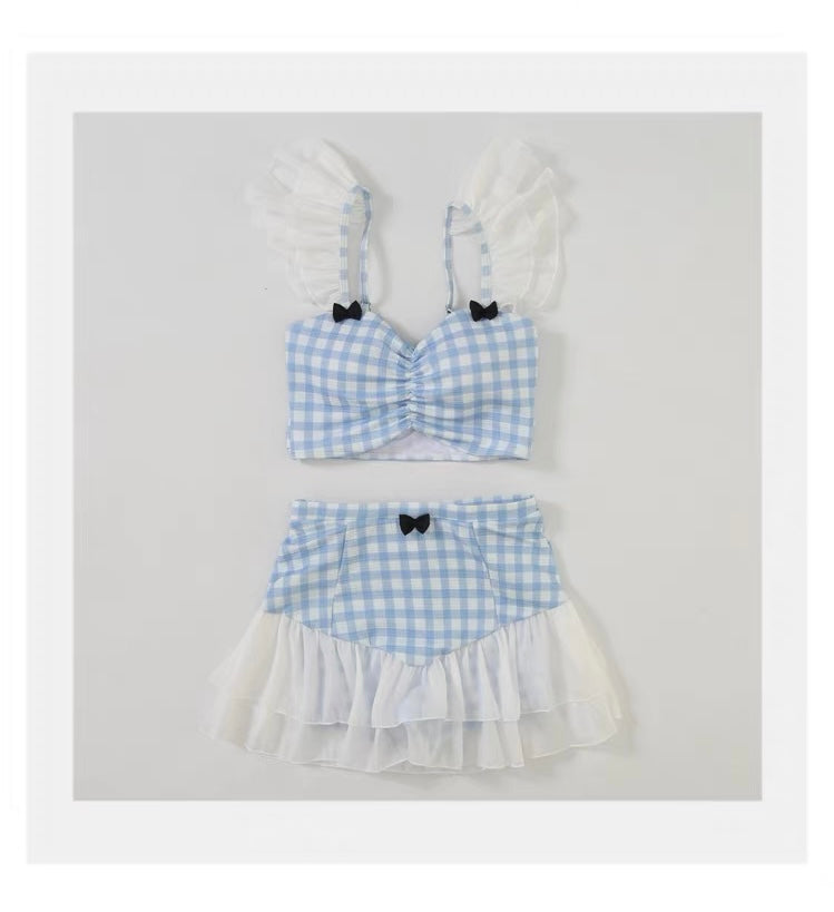 Magic Creek Plaid Nymphette Coquette Aesthetic Swimsuit