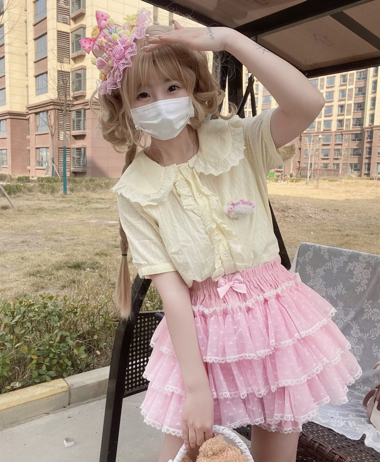 Pink Kawaii Hearts Ruffle Lolita Shorts