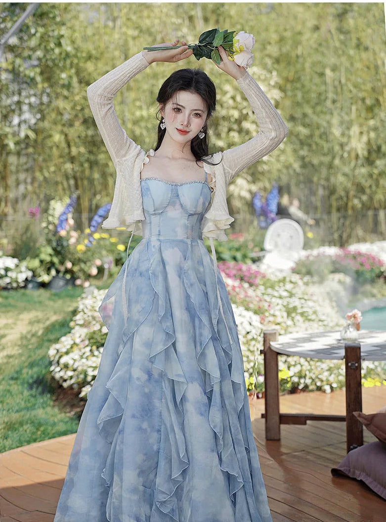 Princess Aura Ethereal Essence Blue Fairy Princess Dress