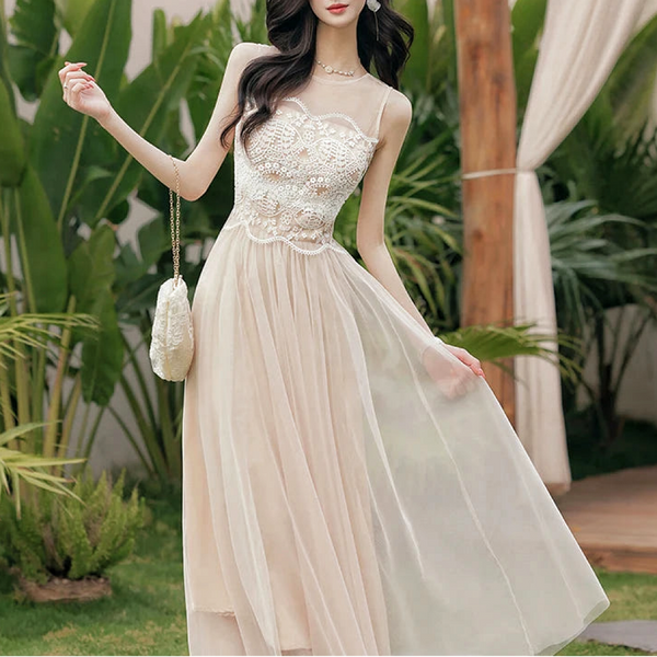 Cozy Bloom Ethereal Lace Fairy Dress