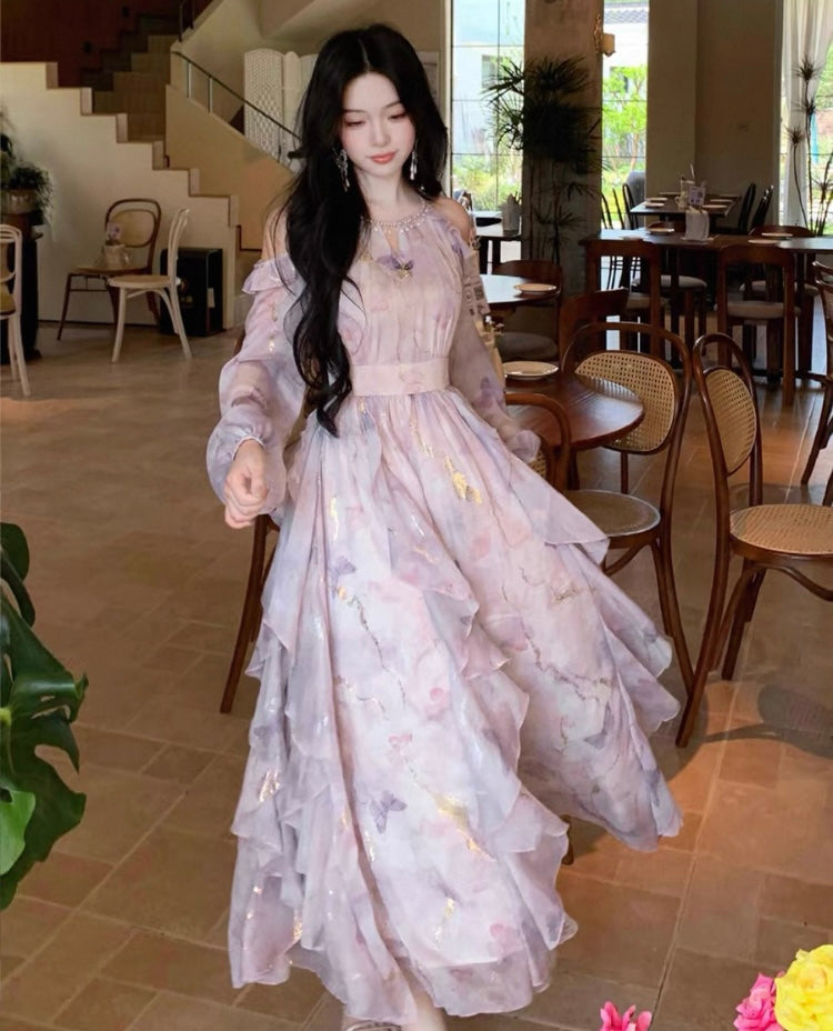 Dreamy Violet Butterfly Princess Fairy Dress