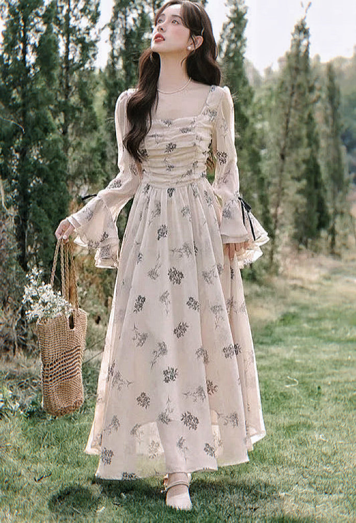 Romantic Fall Fairy Dress Fall Princess Dress Goblincore Romantic Fall Fairy Dress Fall Princess Dress Goblincore