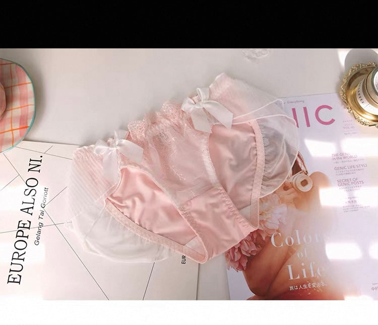 Lace Ruffle Kawaii Doll Romantic Royalcore Princess Lingerie Set