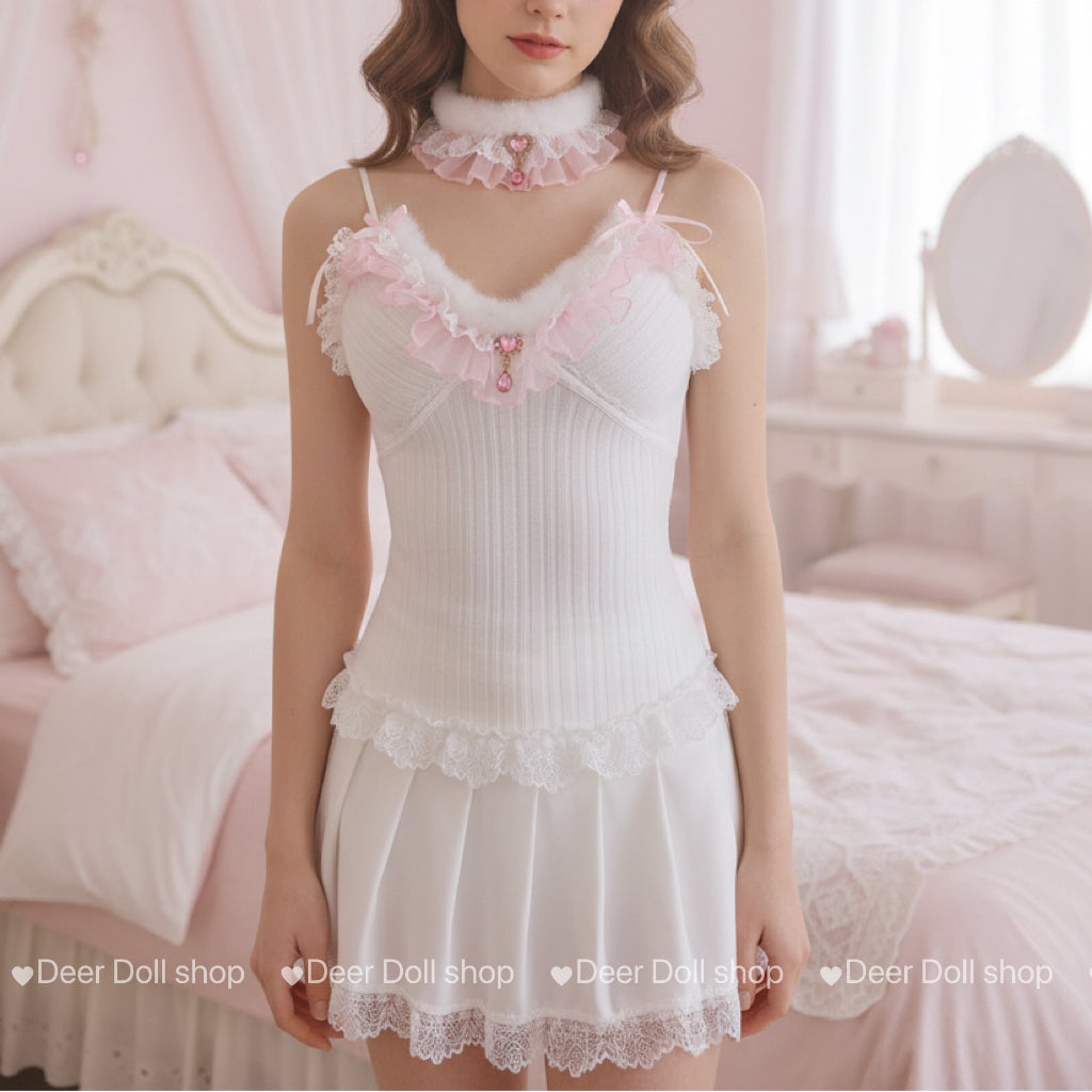 Coquette Top+Choker 2-Piece Kawaii Princess Set
