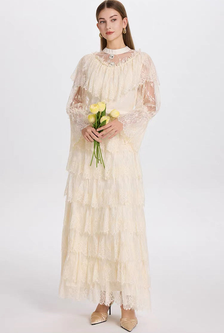 Antique Rose Victorian Lace Dress