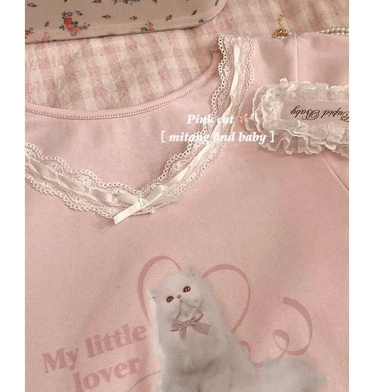 Little Lover Kitty Coquette Crop Top