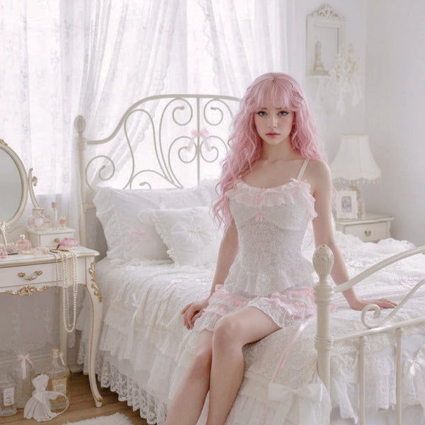 Lily Lace Ruffle Coquette Top