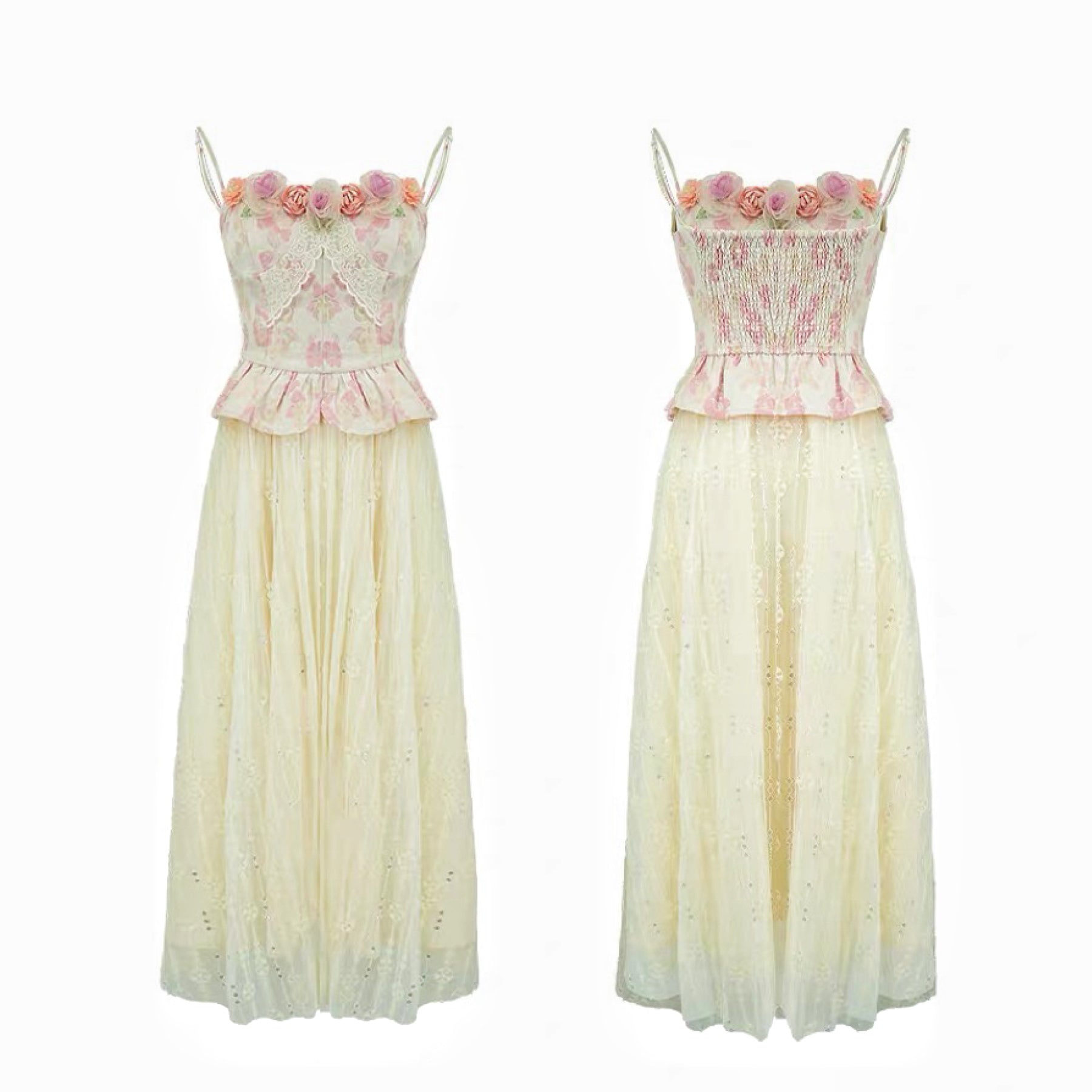 Royalcore Rococo Rococo Flower Romantic Royalcore Bustier Dress