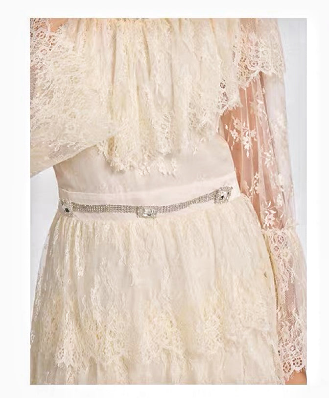 Antique Rose Victorian Lace Dress