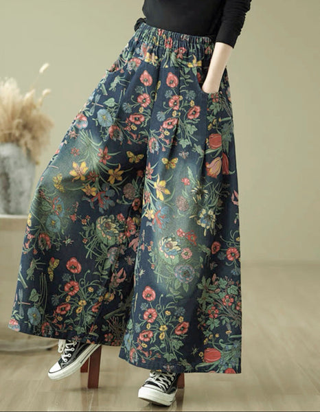 Dark Cottagecore Culottes Pants