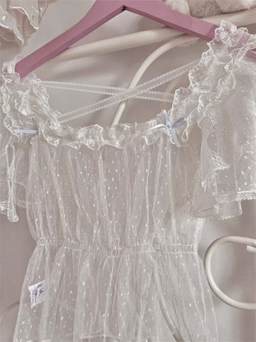 Apricot Sugar Sheer Lolita Top