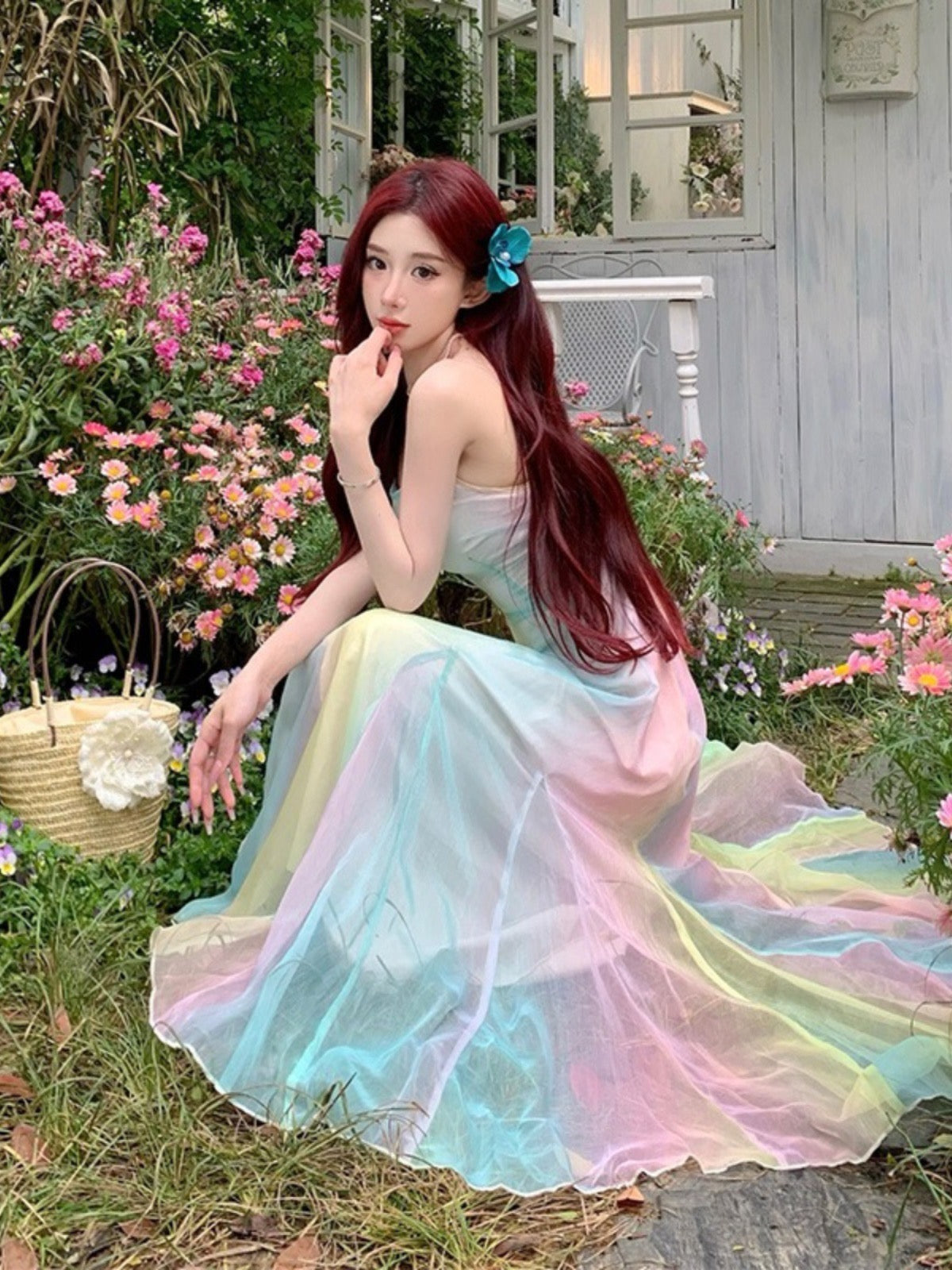 Fantasia Pastel Aesthetic Rainbow Fairy Dress