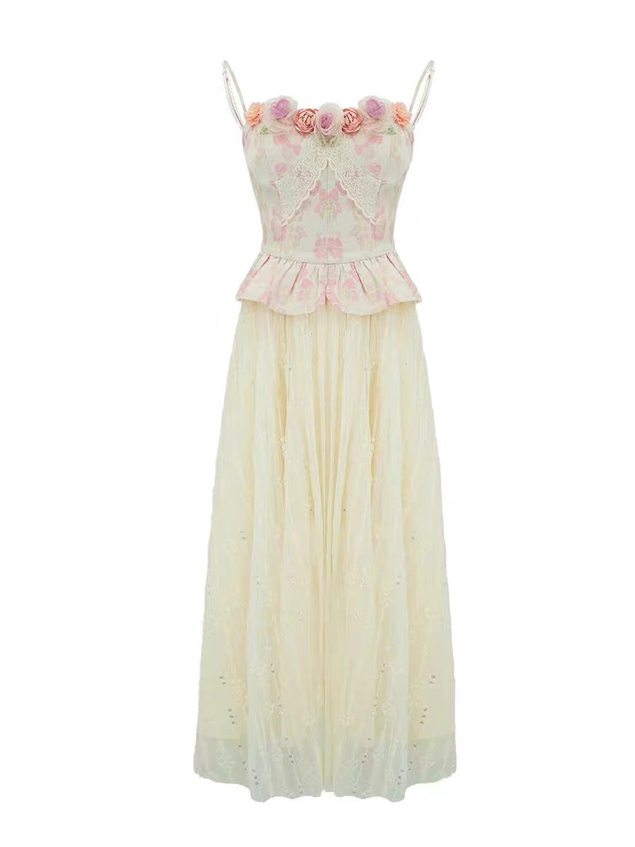 Royalcore Rococo Rococo Flower Romantic Royalcore Bustier Dress
