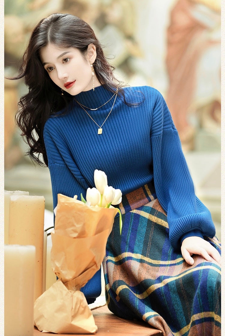 Cold Light Dark Academia 2-Piece Plaid Skirt Set