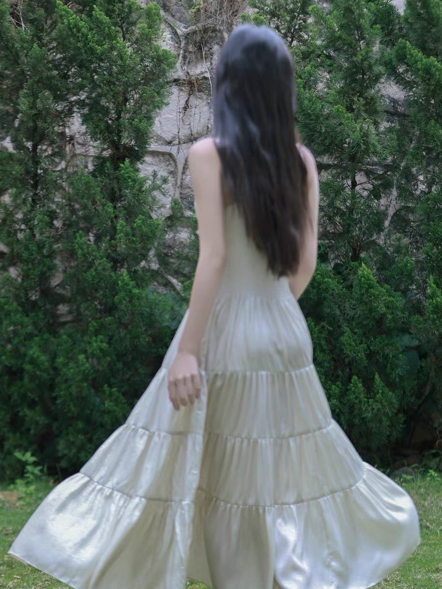 Frosty Moon Sequin Embellished Royalcore Goddess Dress
