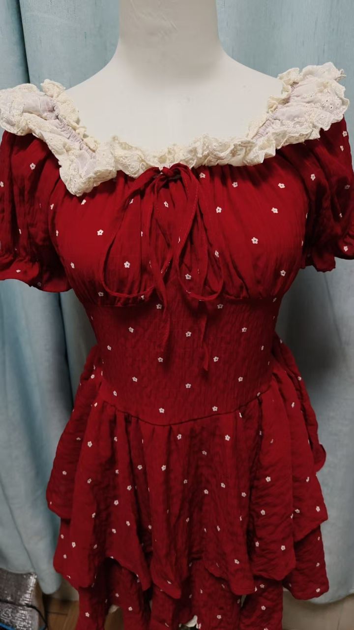 Rosa Red Cottagecore Dress