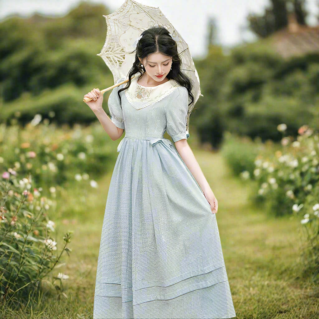 Light Blue Vintage Dress Cottagecore Dress Cottagecore Style Dresses Light Blue Vintage Dress Cottagecore Dress Cottagecore Style Dresses