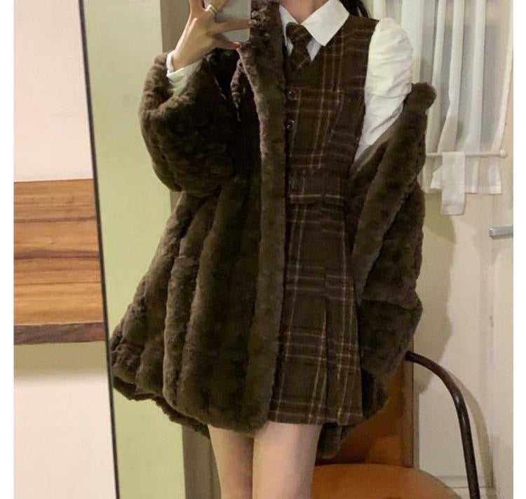 A New Chapter Plaid Pinafore Mini Dress with Belt