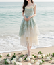 Mint Garden Rose Shabby Chic Coquette Dress
