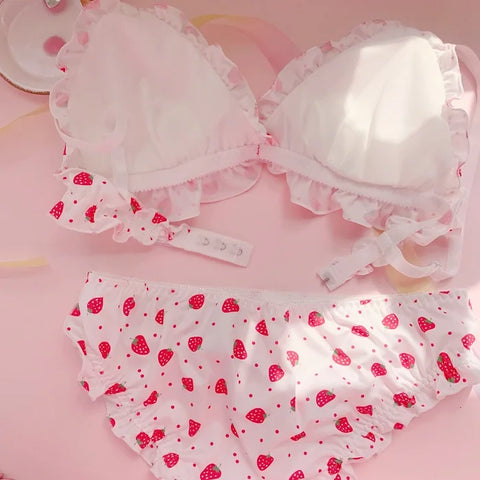 Strawberry Milk Kawaii Lingerie set