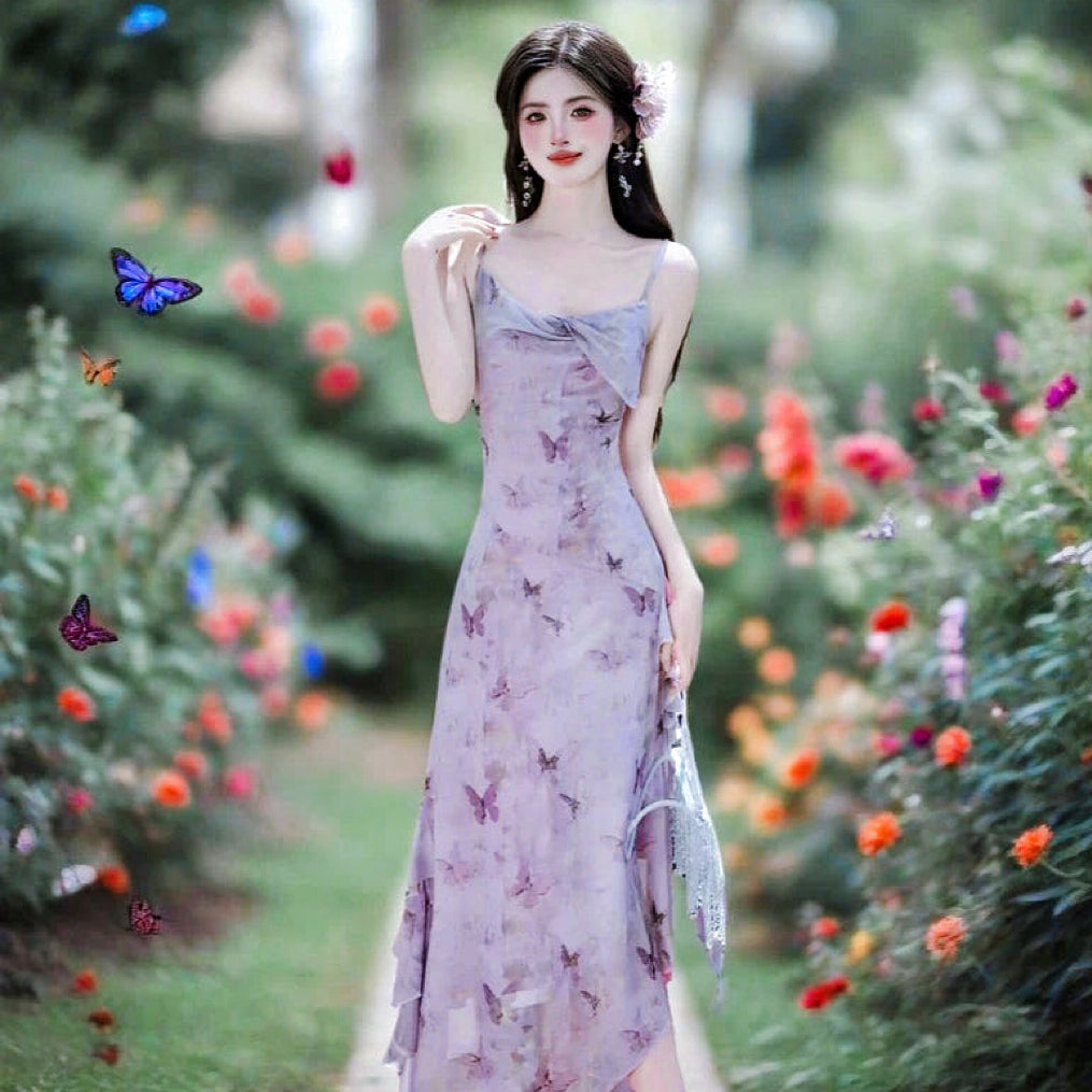 Violet Butterfly Ethereal Fairycore Dress Fairy Dresses Fairycore Style Violet Butterfly Ethereal Fairycore Dress Fairy Dresses Fairycore Style
