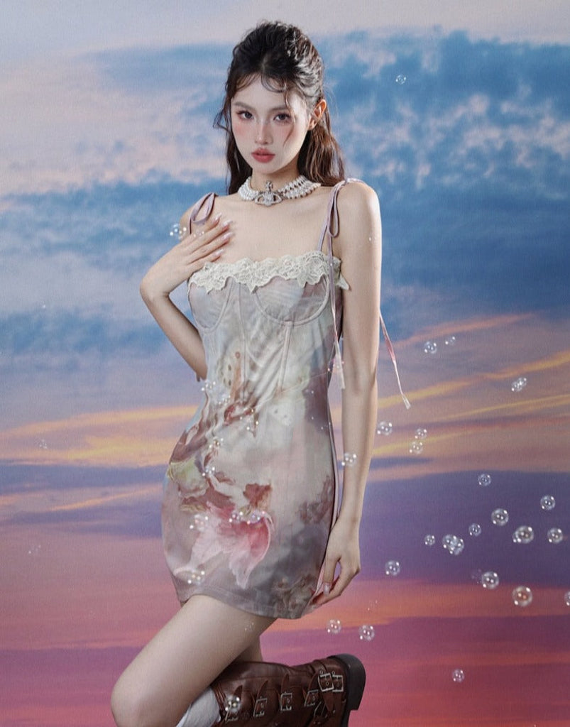In Heaven Renaissance Angelcore Mini Dress