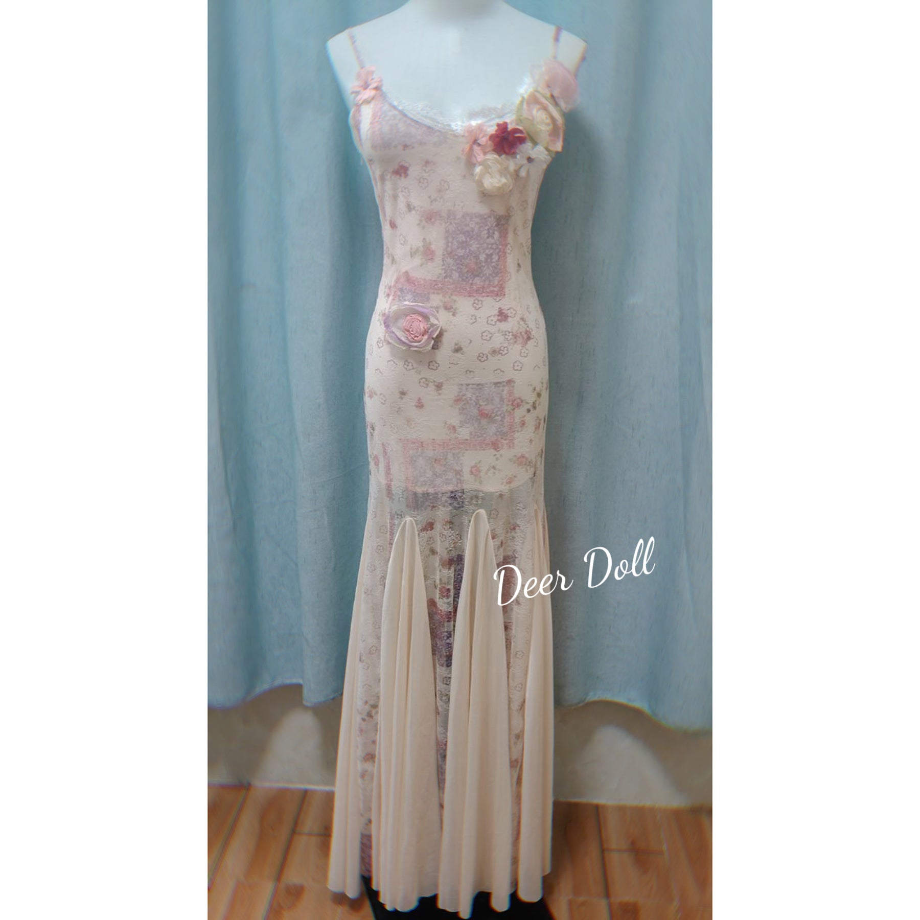 Mermaid Flower Fairycore Aesthetic Patchwork Dress