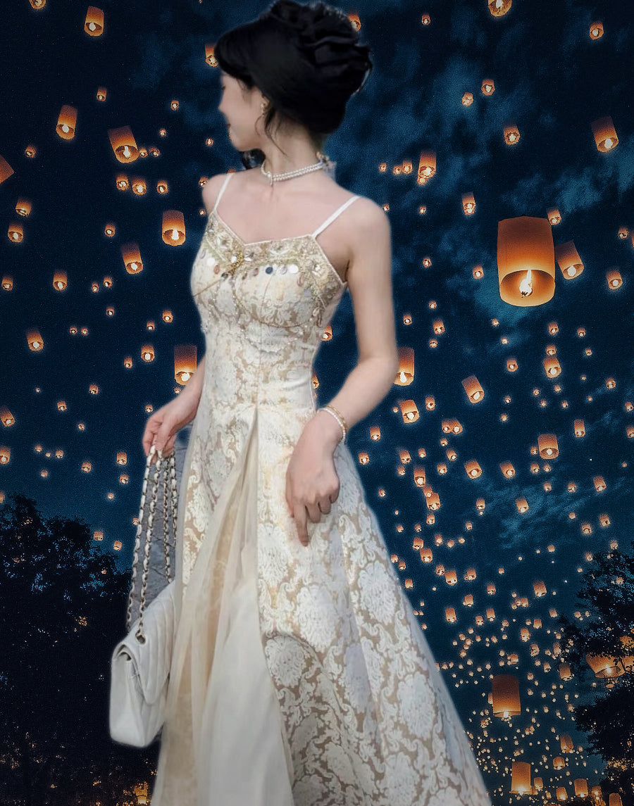 Pearl Chain Baroque style dress