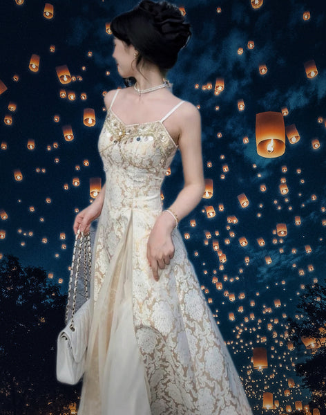 Pearl Chain Baroque style dress