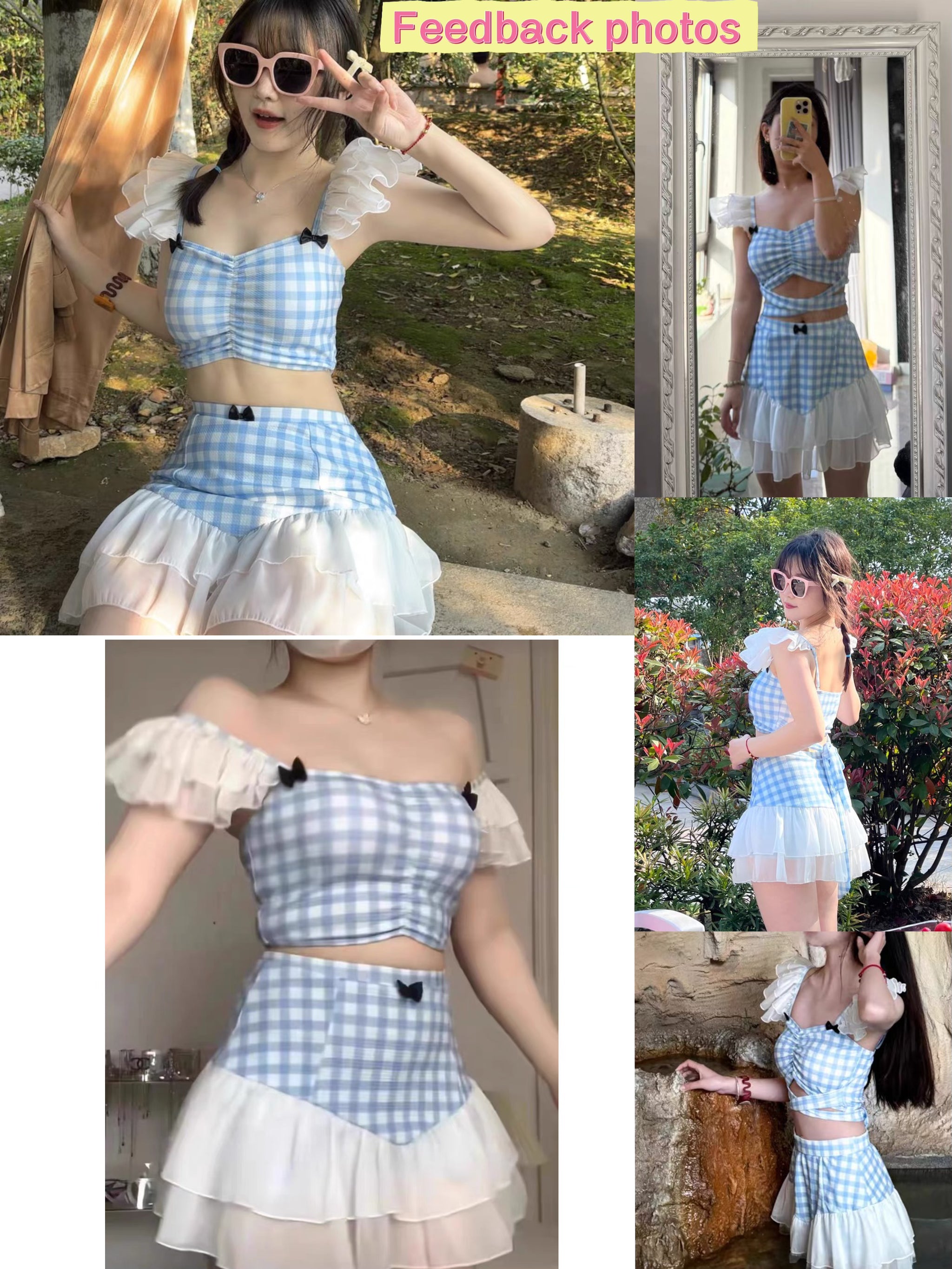 Magic Creek Plaid Nymphette Coquette Aesthetic Swimsuit
