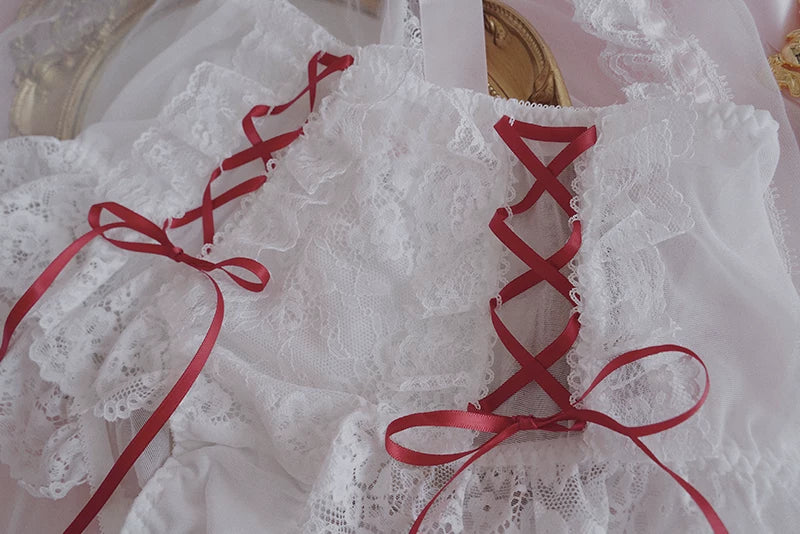 Evangeline Lace High-Waisted Coquette Lingerie Set