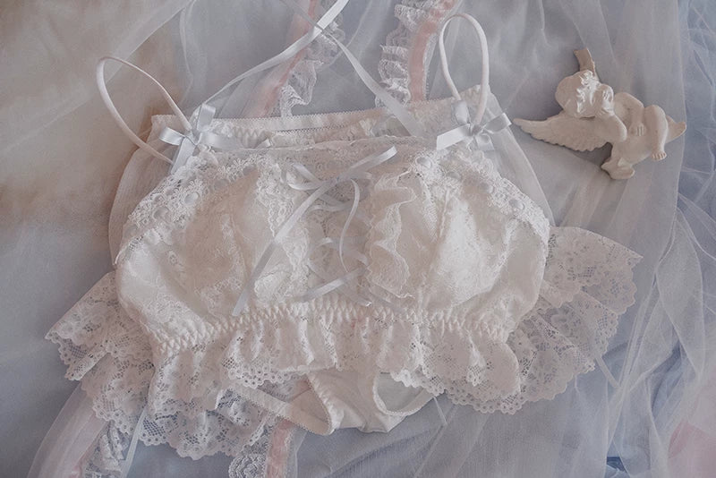 Evangeline Lace High-Waisted Coquette Lingerie Set