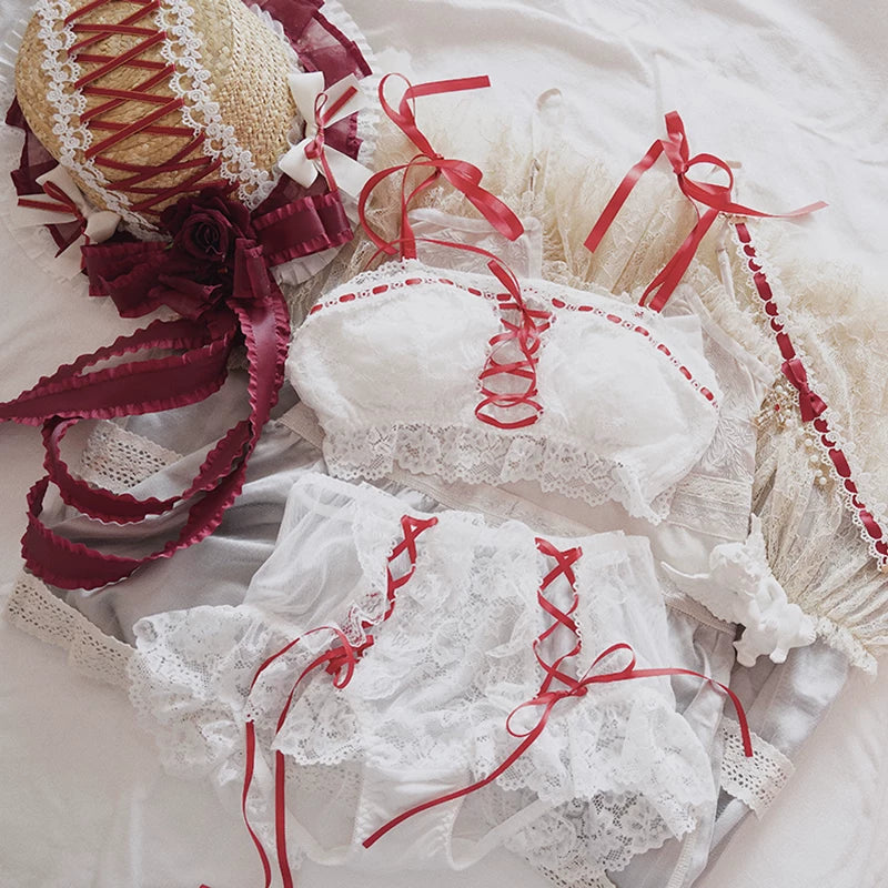 Evangeline Lace High-Waisted Coquette Lingerie Set