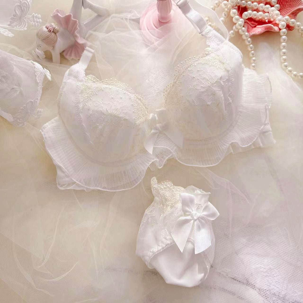 Lace Ruffle Kawaii Doll Romantic Royalcore Princess Lingerie Set