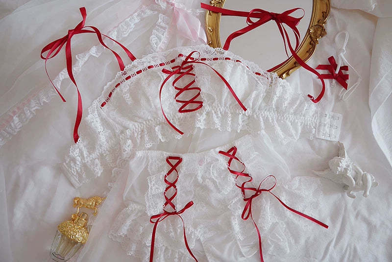 Evangeline Lace High-Waisted Coquette Lingerie Set