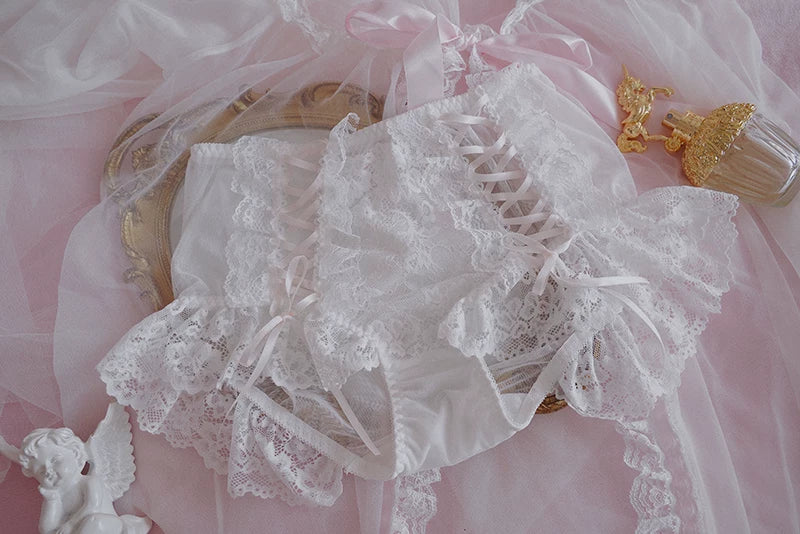 Evangeline Lace High-Waisted Coquette Lingerie Set