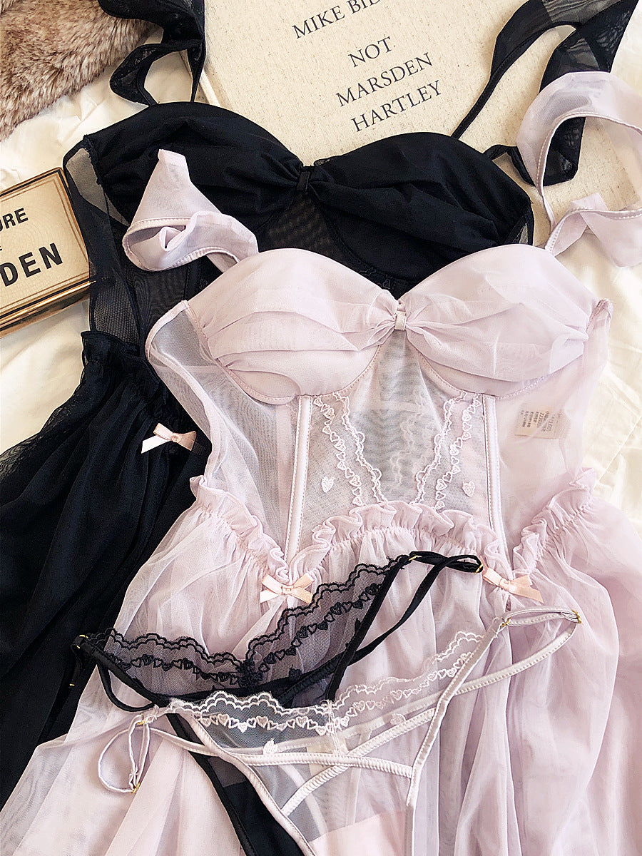 Blush/Black 2-Piece Nightie Lingerie Set Blush/Black 2-Piece Nightie Lingerie Set