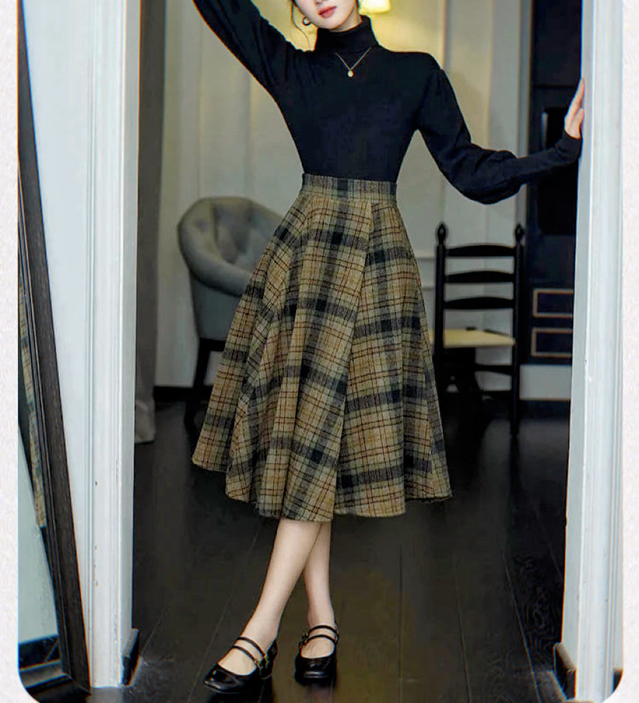 Plaid Wool Dark Academia Set