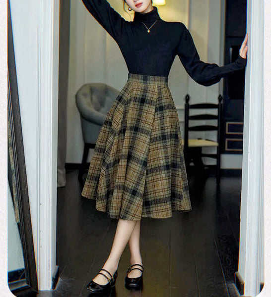 Plaid Wool Dark Academia Set