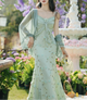 Rainy Spring Romantic Coquette Cottagecore Floral Embroidery Dress