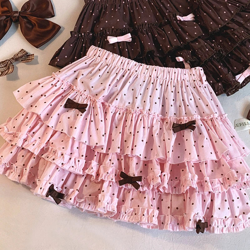 Kawaii Princess Himekaji Sukapan Ruffle Mini Skirt with Attached Shorts