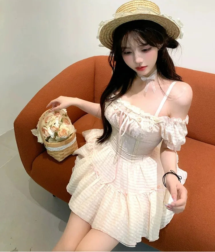 Vanilla Glow Sweet Coquette Dress