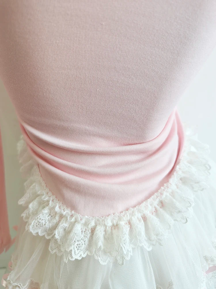 Coquette Balletcore Long Sleeve Top ~ Hachi-Inspired Japanese Aesthetic