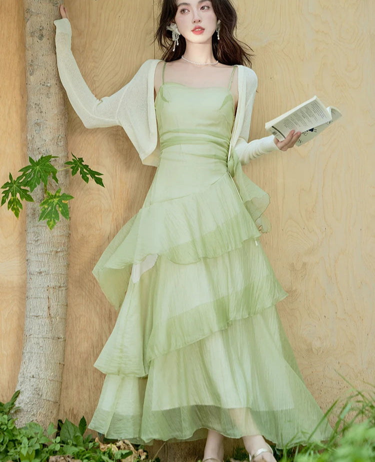 fairycore dress green Peridot Green Fairy Dress