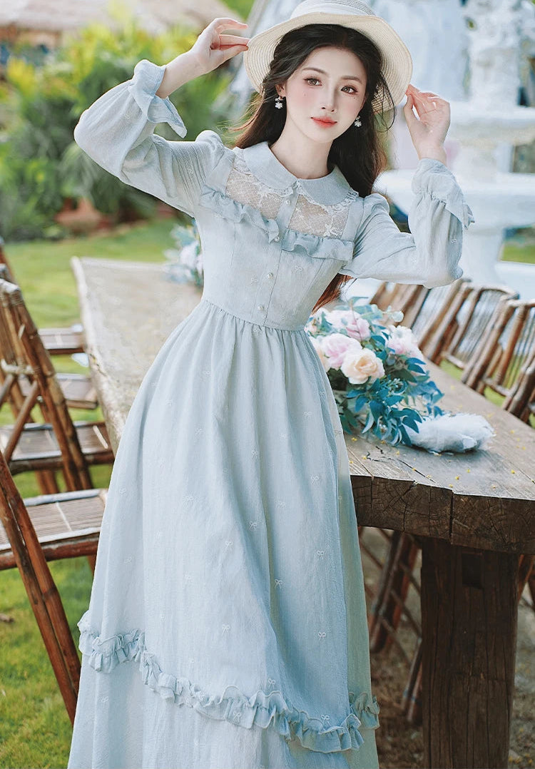 Alice Light Blue Victorian-Inspired Dress