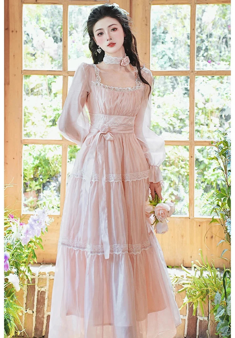 Rosepetal River Fairycore Princess Dress