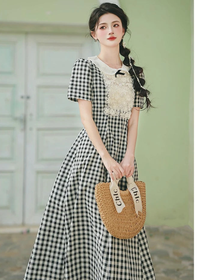 Saira Plaid Vintage Academia Dress
