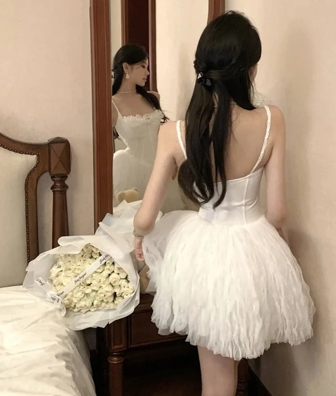 Summer Lilly White Coquette Balletcore Dress